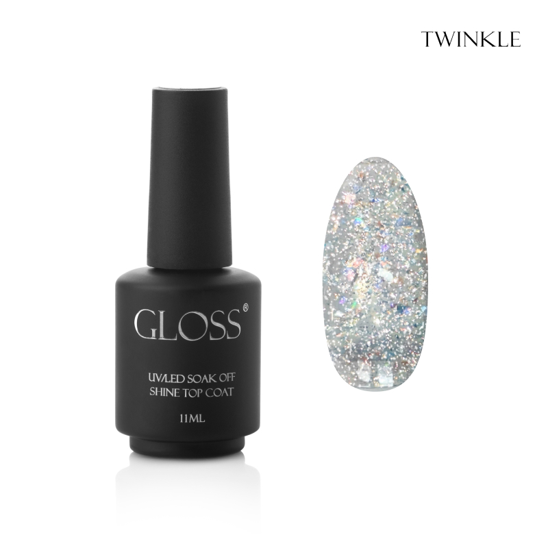 Топ для гель-лака GLOSS Shine top coat Twinkle, 11 мл